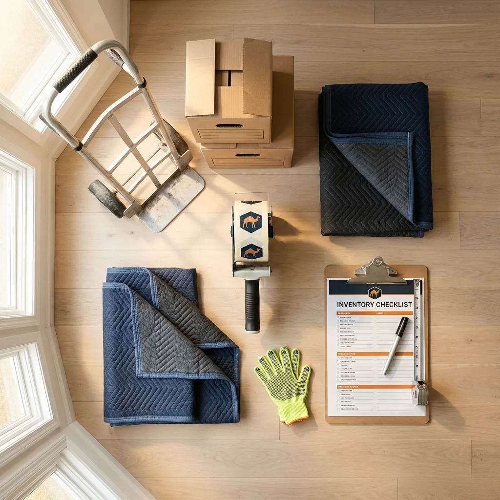 Professional moving supplies and packing materials layout for South Lancaster residential relocations